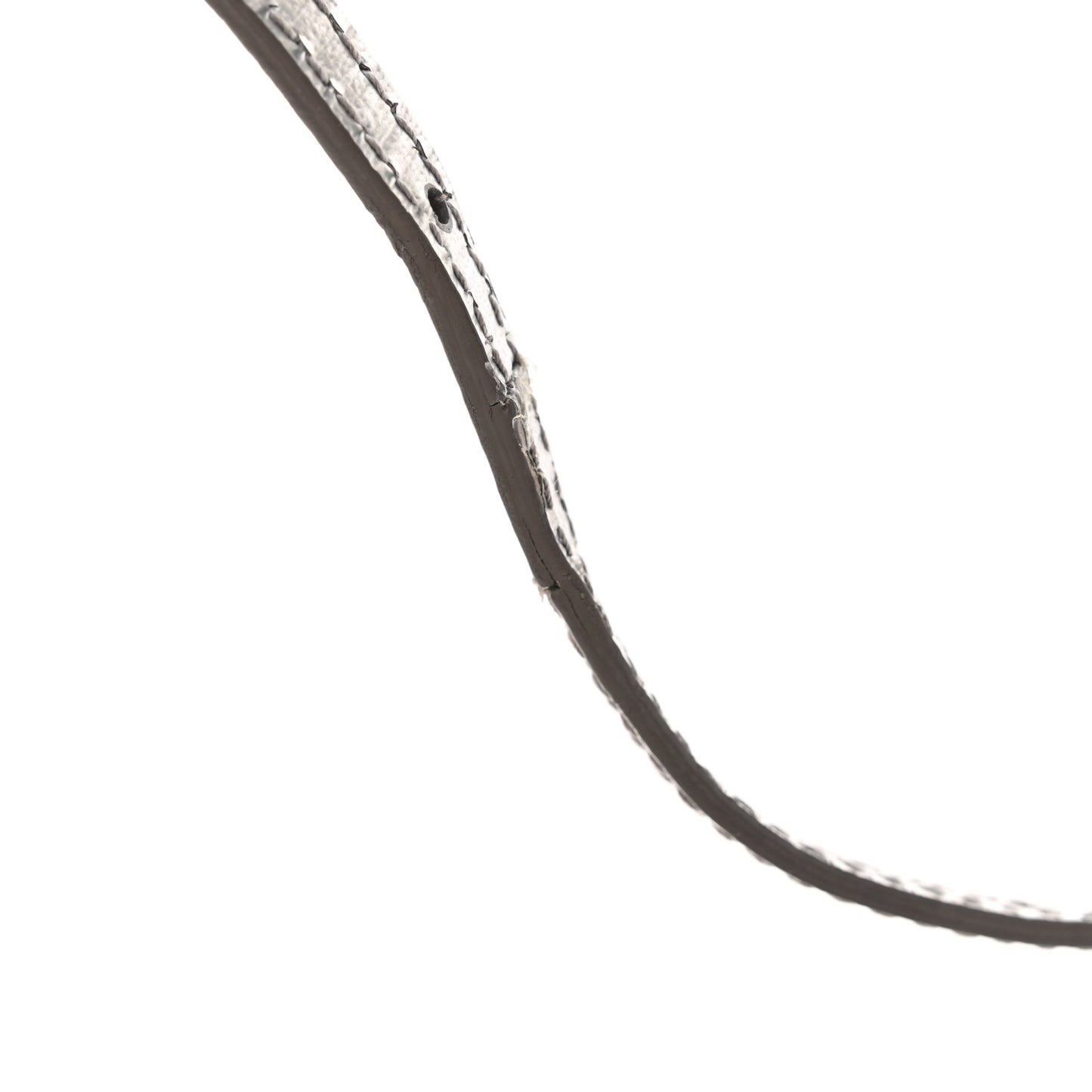 Metallic Textured Calfskin Logo Shopping Phone Holder Bag Silver