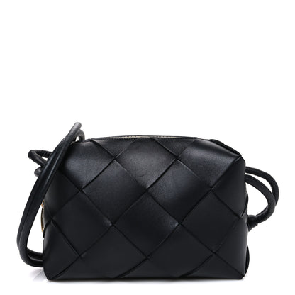 Bottega Veneta Lambskin Maxi Intreccio Small Cassette Camera Bag Black 1 of 9
