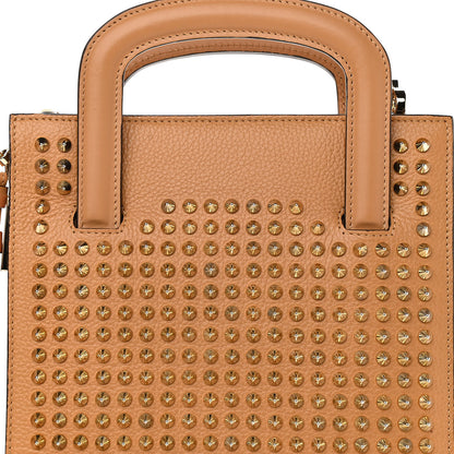 Christian Louboutin Calfskin Spiked Small Trictrac Portfolio Bag Cannelle 9 of 11