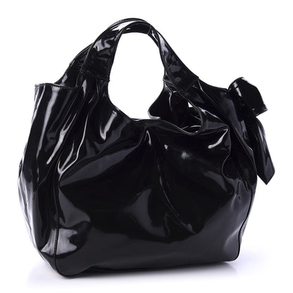 Valentino Garavani Patent Lacca Small Nuage Bow Hobo Black 3 of 12