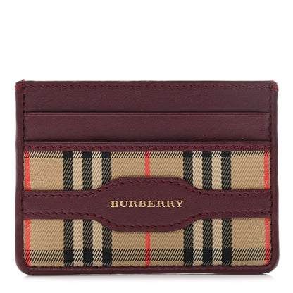 Burberry Smooth Calfskin 1983 Knight Check Card Case Antique Red 1 of 6