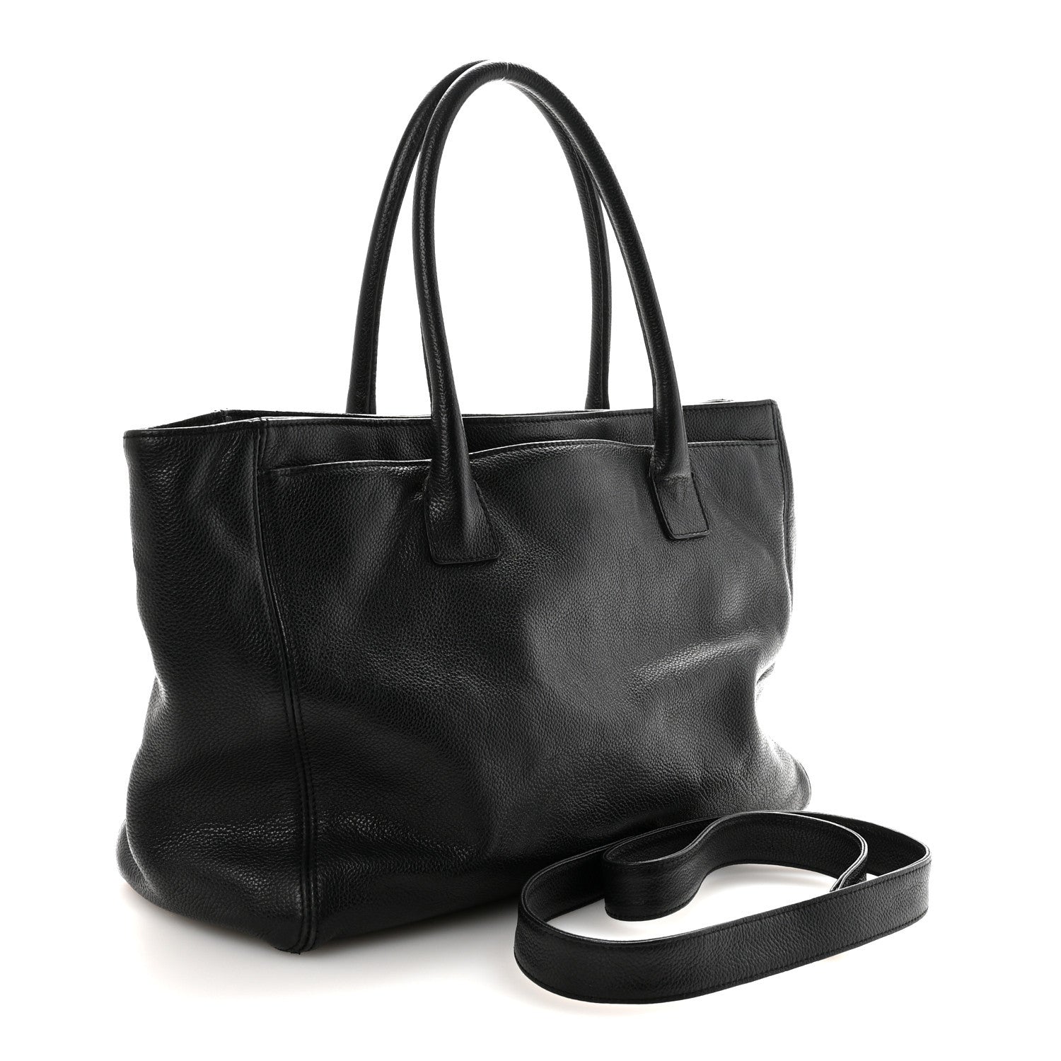 Chanel Calfskin Cerf Executive Shopper Tote Black 3 of 10
