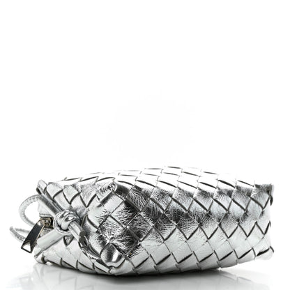 Bottega Veneta Metallic Nappa Intrecciato Mini Looping Crossbody Silver 6 of 19