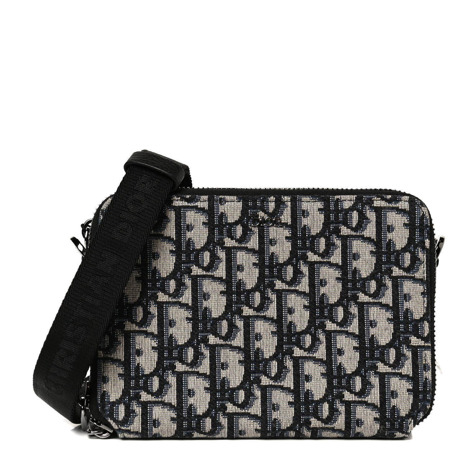 Christian Dior Oblique Pouch Navy Blue 1 of 10
