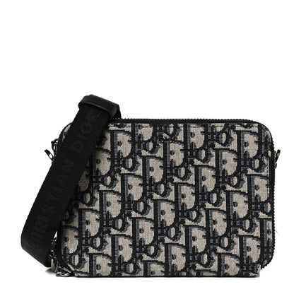 Christian Dior Oblique Pouch Navy Blue 1 of 10