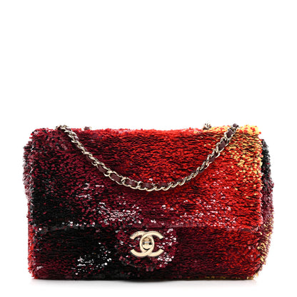 Chanel Shaded Sequins Mini Flap Black Burgundy Red Yellow 1 of 12