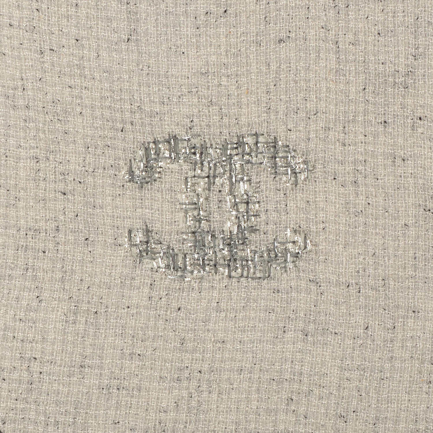 Chanel Wool Silk Cashmere CC Stole Grey 4 of 5