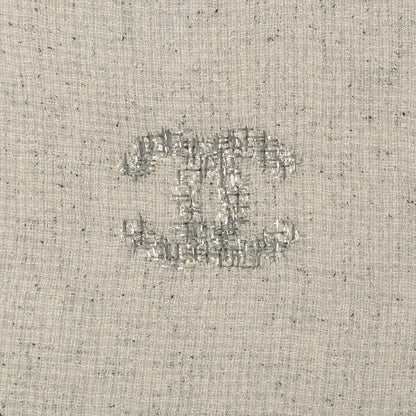 Chanel Wool Silk Cashmere CC Stole Grey 4 of 5