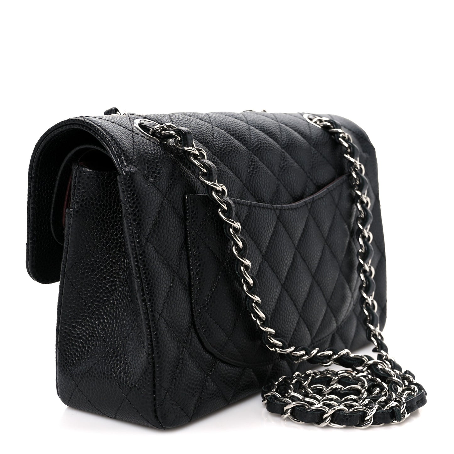 Caviar Quilted Small Double Flap Black Black
