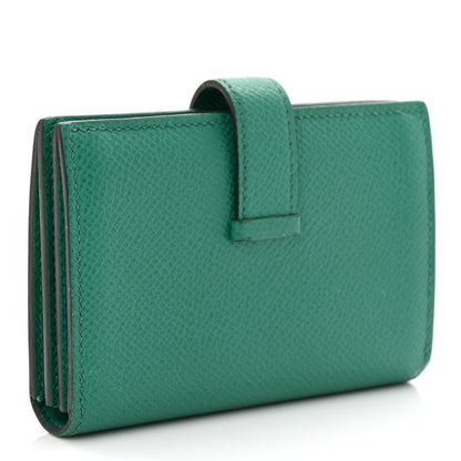 Hermes Epsom Bearn Card Holder Wallet Vert Jade 3 of 9