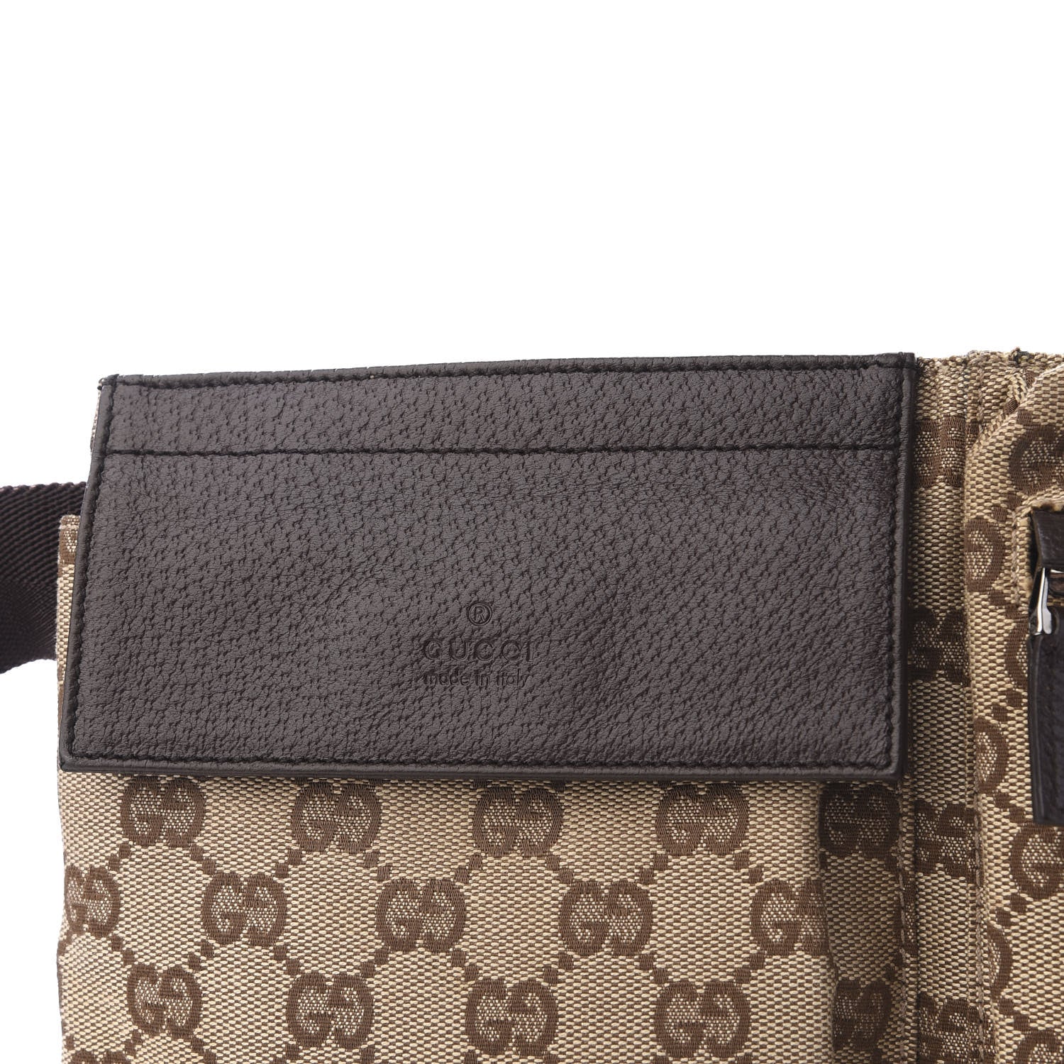 Gucci GG Monogram Double Pocket Belt Bag Dark Brown 8 of 9
