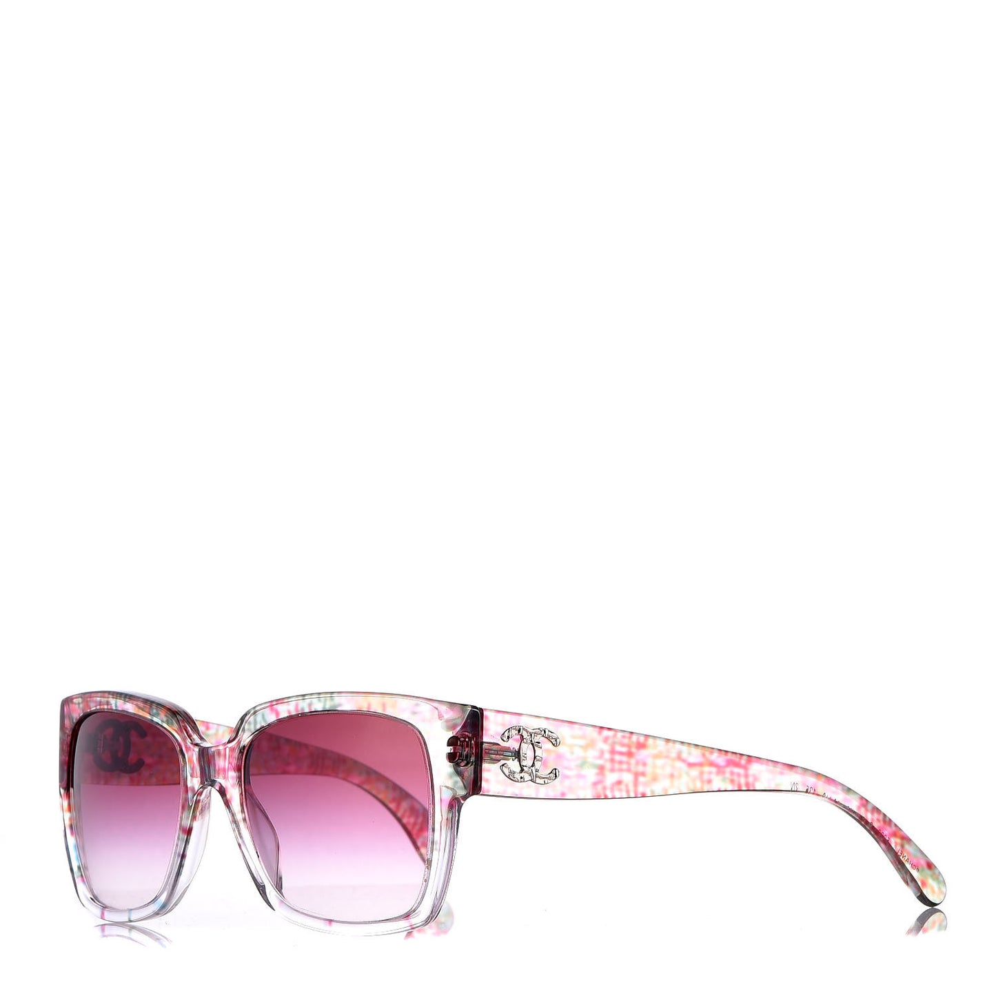 Acetate Multicolor Tweed CC Sunglasses 5220 Pink