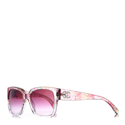 Chanel Acetate Multicolor Tweed CC Sunglasses 5220 Pink 1 of 8