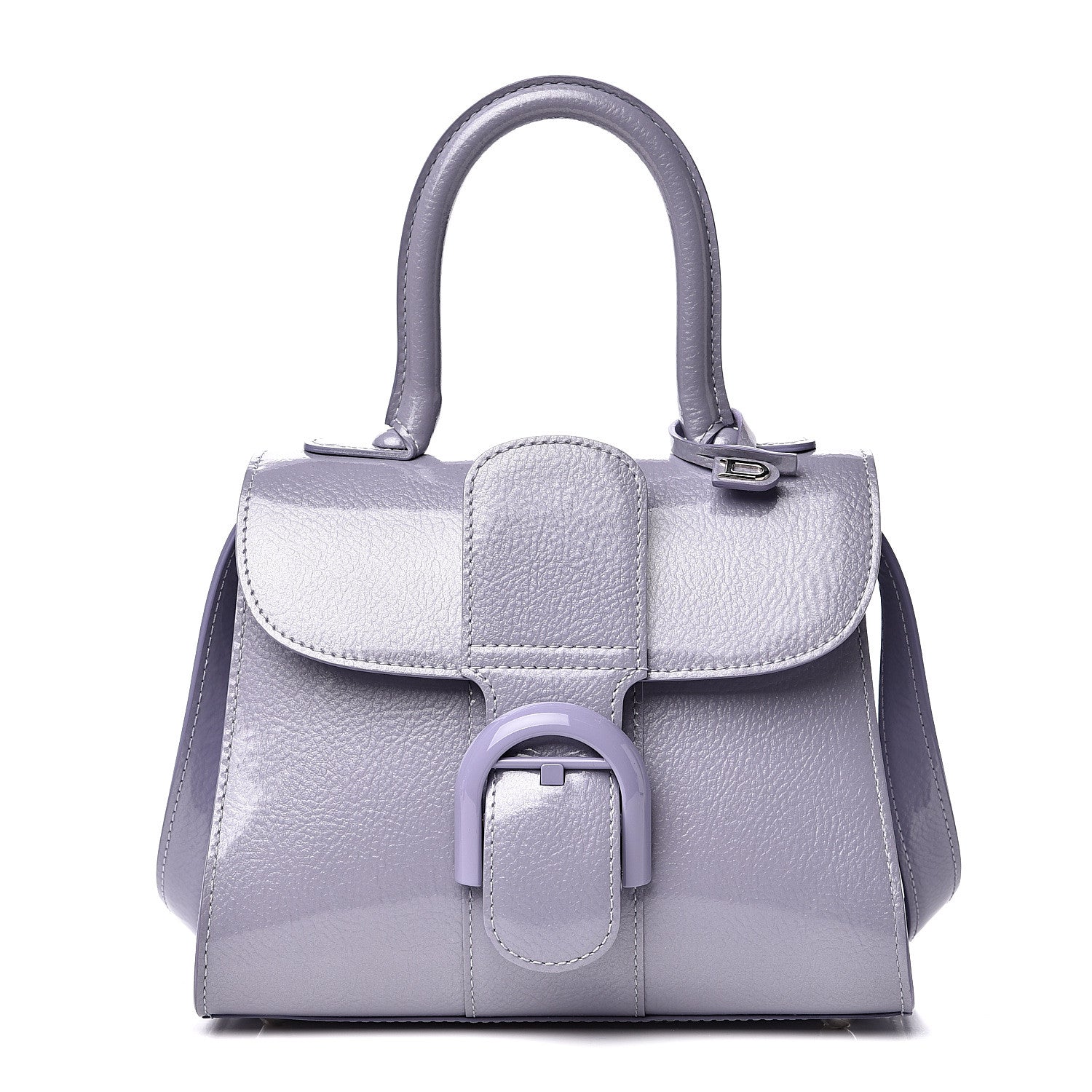 Delvaux Patent Grained Calfskin Mini Brillant Satchel Light Purple 1 of 11