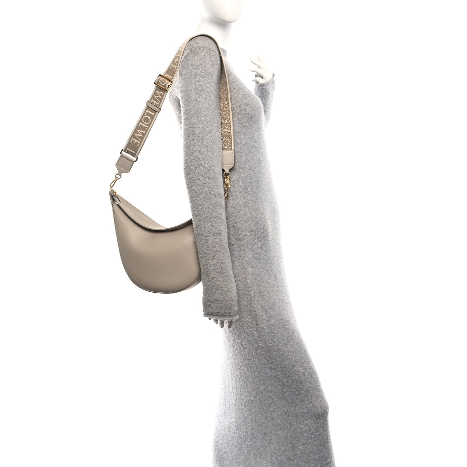 Loewe Satin Calfskin Jacquard Small Luna Bag Oat 2 of 10