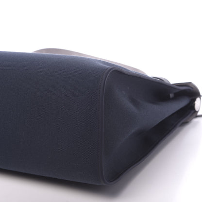 Hermes Toile Vache Calfskin Herbag Zip 39 GM Bleu Indigo 11 of 15