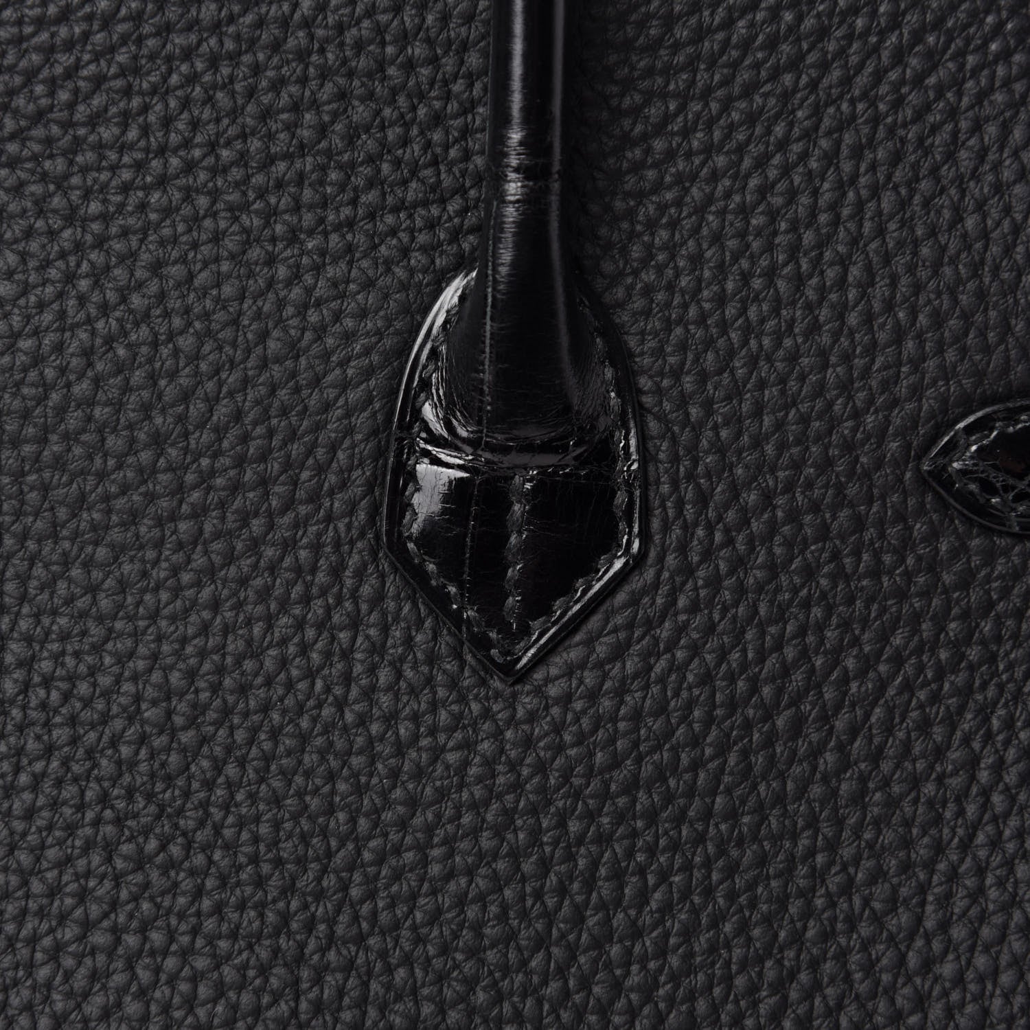 Hermes Togo Shiny Niloticus Crocodile Birkin Touch 25 Black 10 of 36