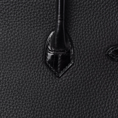 Hermes Togo Shiny Niloticus Crocodile Birkin Touch 25 Black 10 of 36