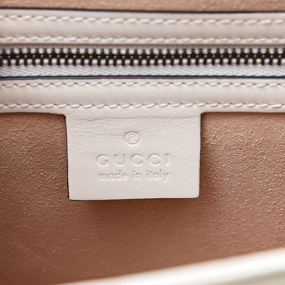 Gucci Calfskin Sylvie Web Small Queen Margaret Top Handle Bag White 5 of 9
