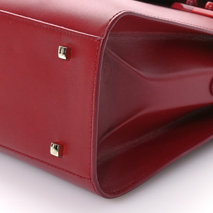 Delvaux Calfskin Patent Calfskin GM Tempete Satchel Red 11 of 13