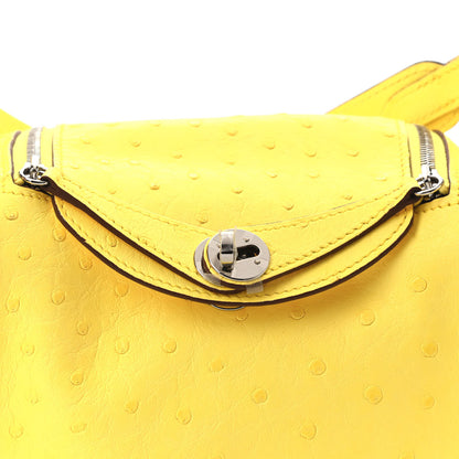 Hermes Ostrich Mini Lindy 20 Lime 7 of 11