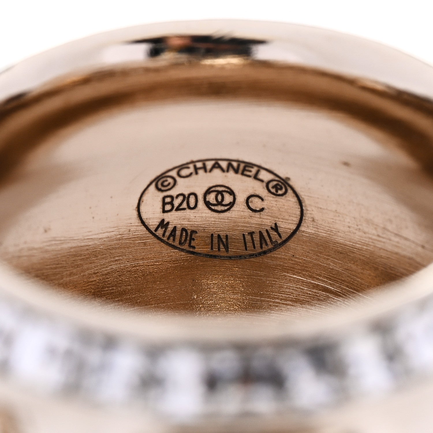 Chanel Crystal CC Ring 52 6 Gold 4 of 5