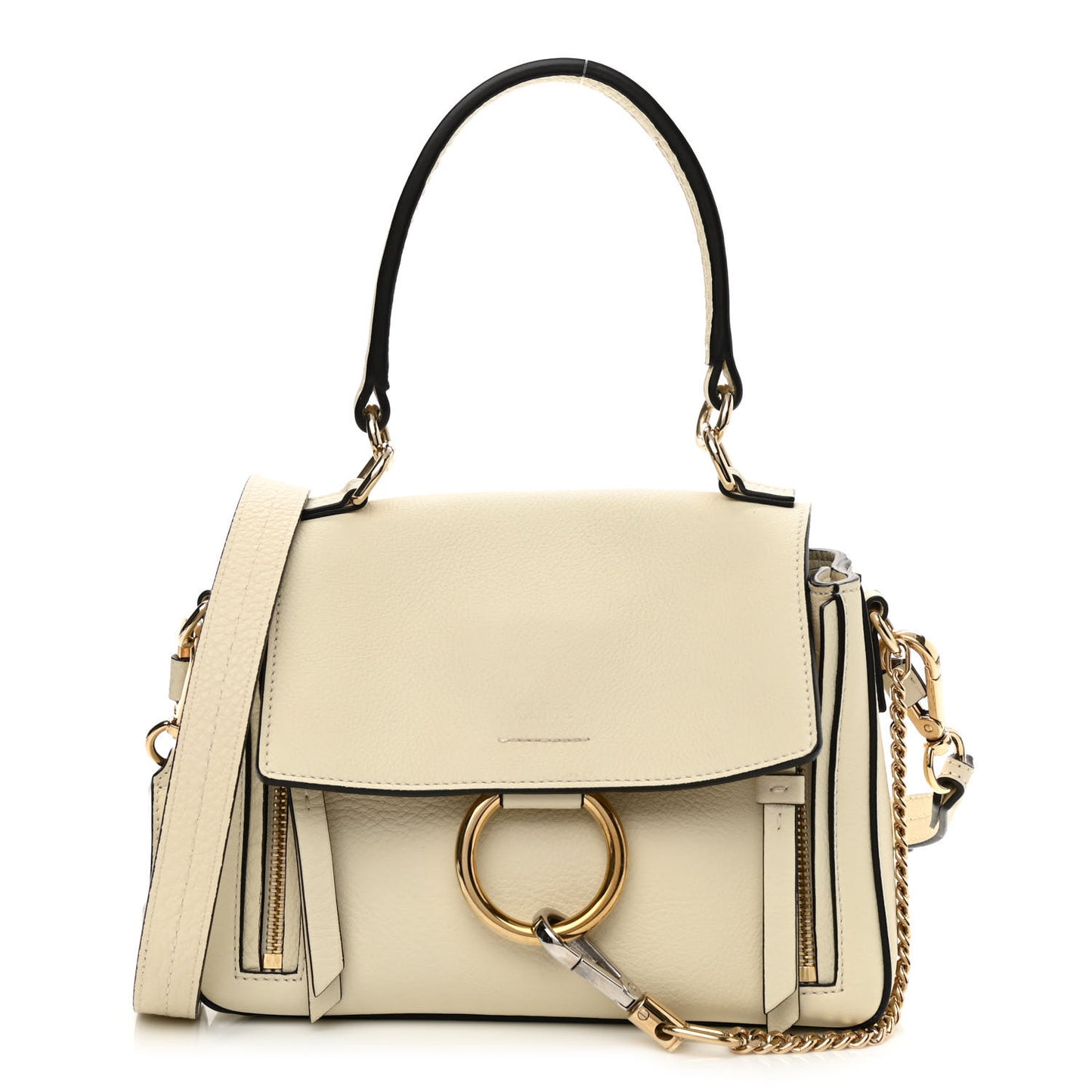 Calfskin Mini Faye Day Shoulder Bag Off White