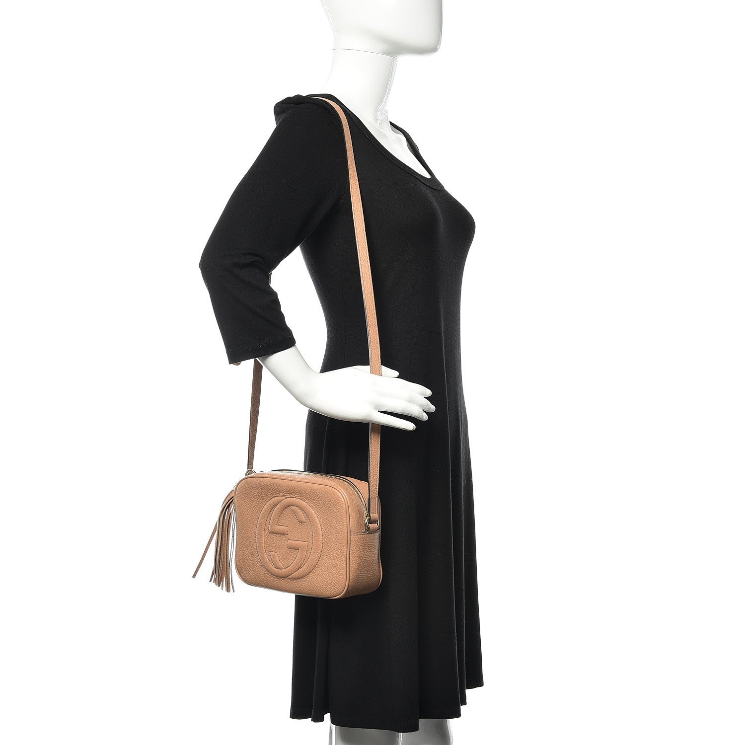 Gucci Pebbled Calfskin Small Soho Disco Bag Rose Beige 2 of 11