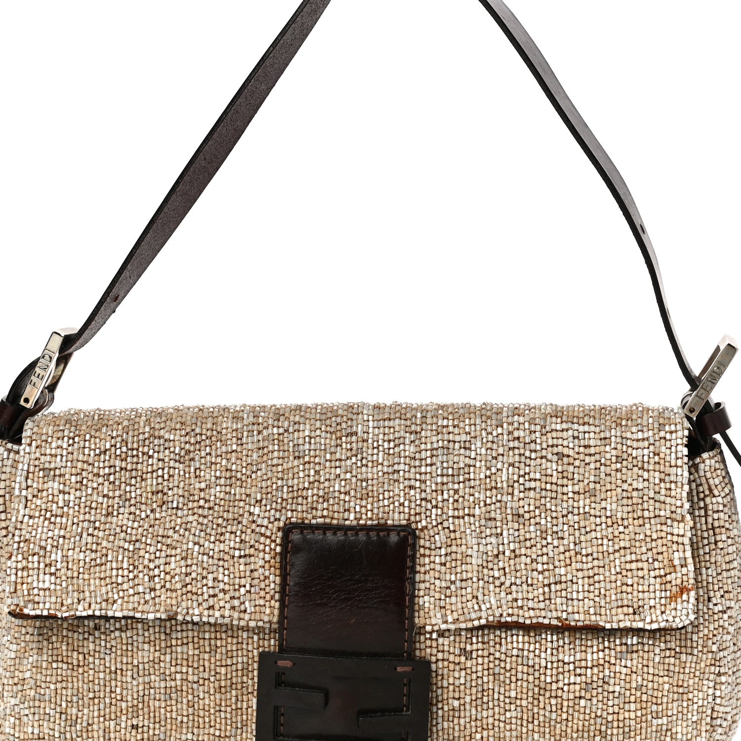 Fendi Beaded Baguette Beige 6 of 17
