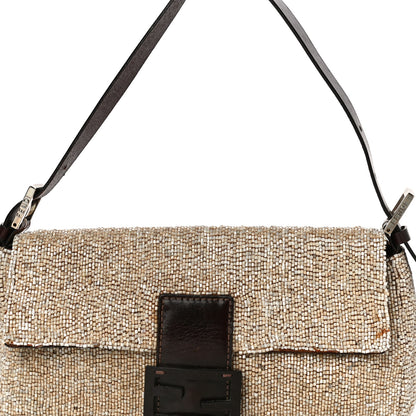Fendi Beaded Baguette Beige 6 of 17