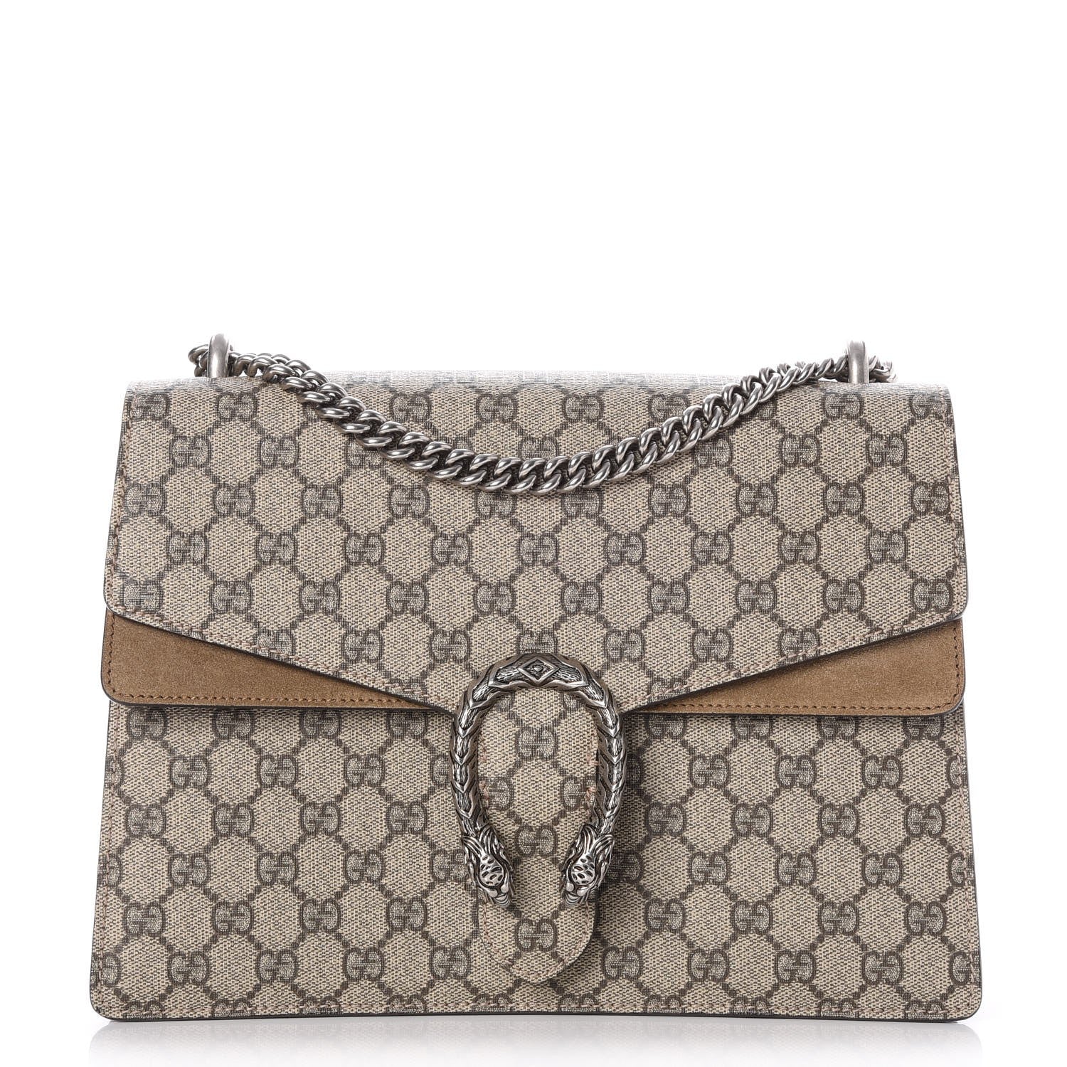 Gucci GG Supreme Monogram Medium Dionysus Shoulder Bag Taupe 2 of 17