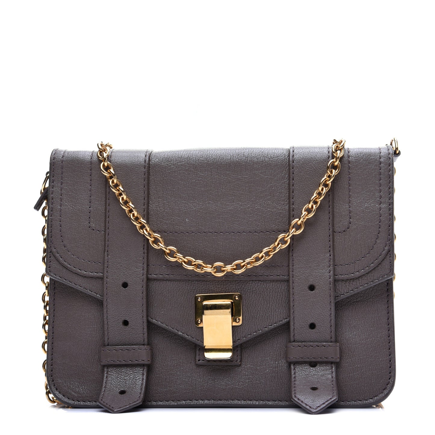 Lambskin PS1 Large Chain Wallet Smoke