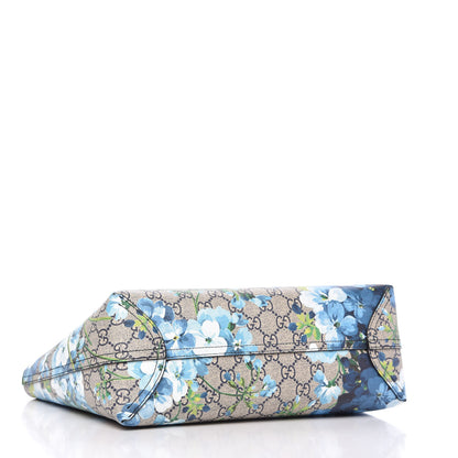 Gucci GG Supreme Monogram Blooms Small Reversible Tote Beige Blue Navy 5 of 12