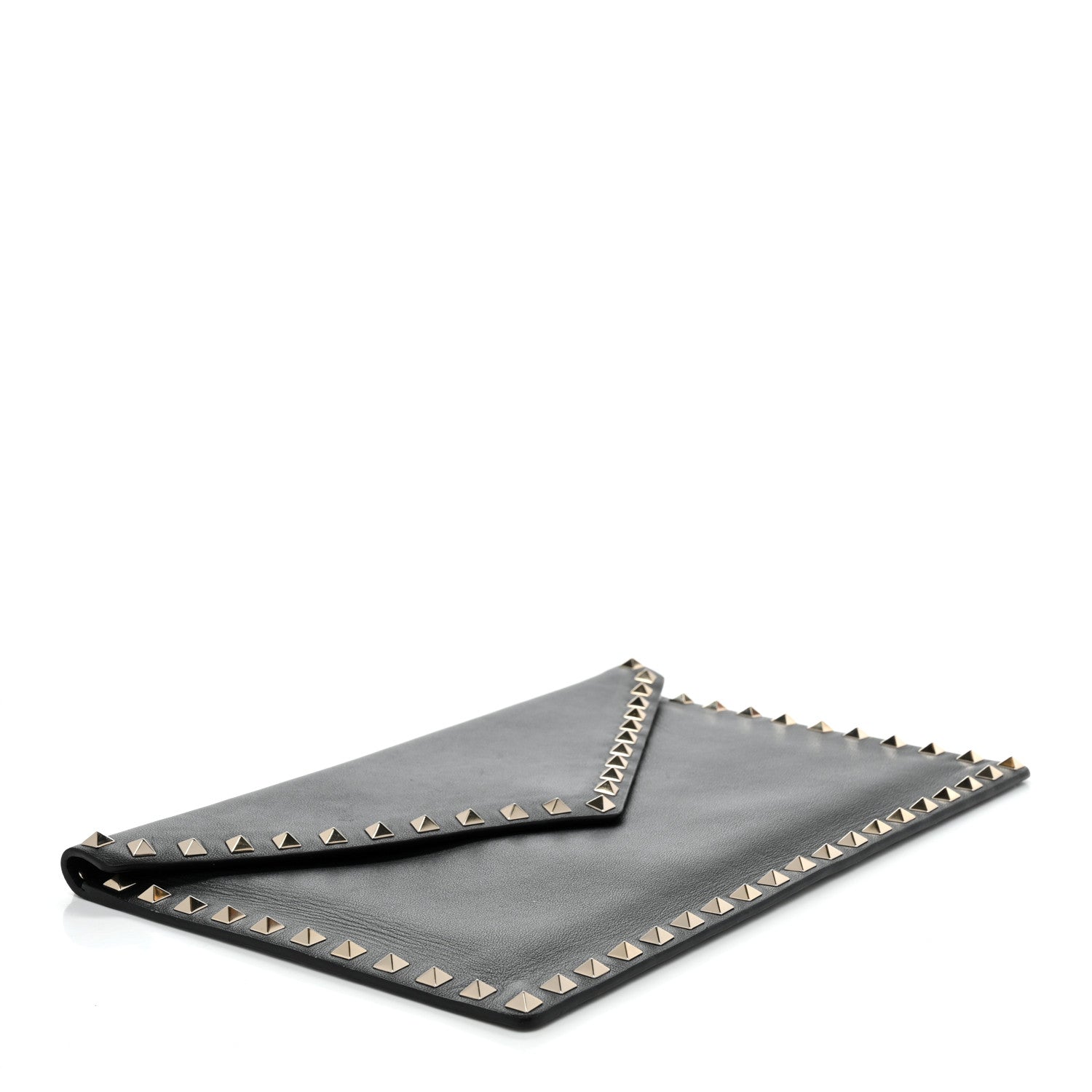 Valentino Garavani Vitello Large Rockstud Envelope Clutch Black 4 of 8