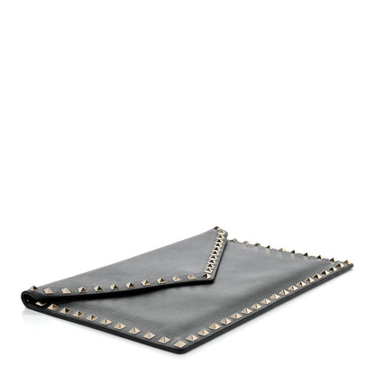 Valentino Garavani Vitello Large Rockstud Envelope Clutch Black 4 of 8