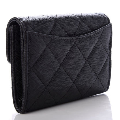 Chanel Caviar Quilted Flap Card Holder Wallet Black 3 of 9