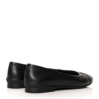 Chanel Lambskin Cap Toe Uniform Ballerina Flats 37.5 Black 4 of 9