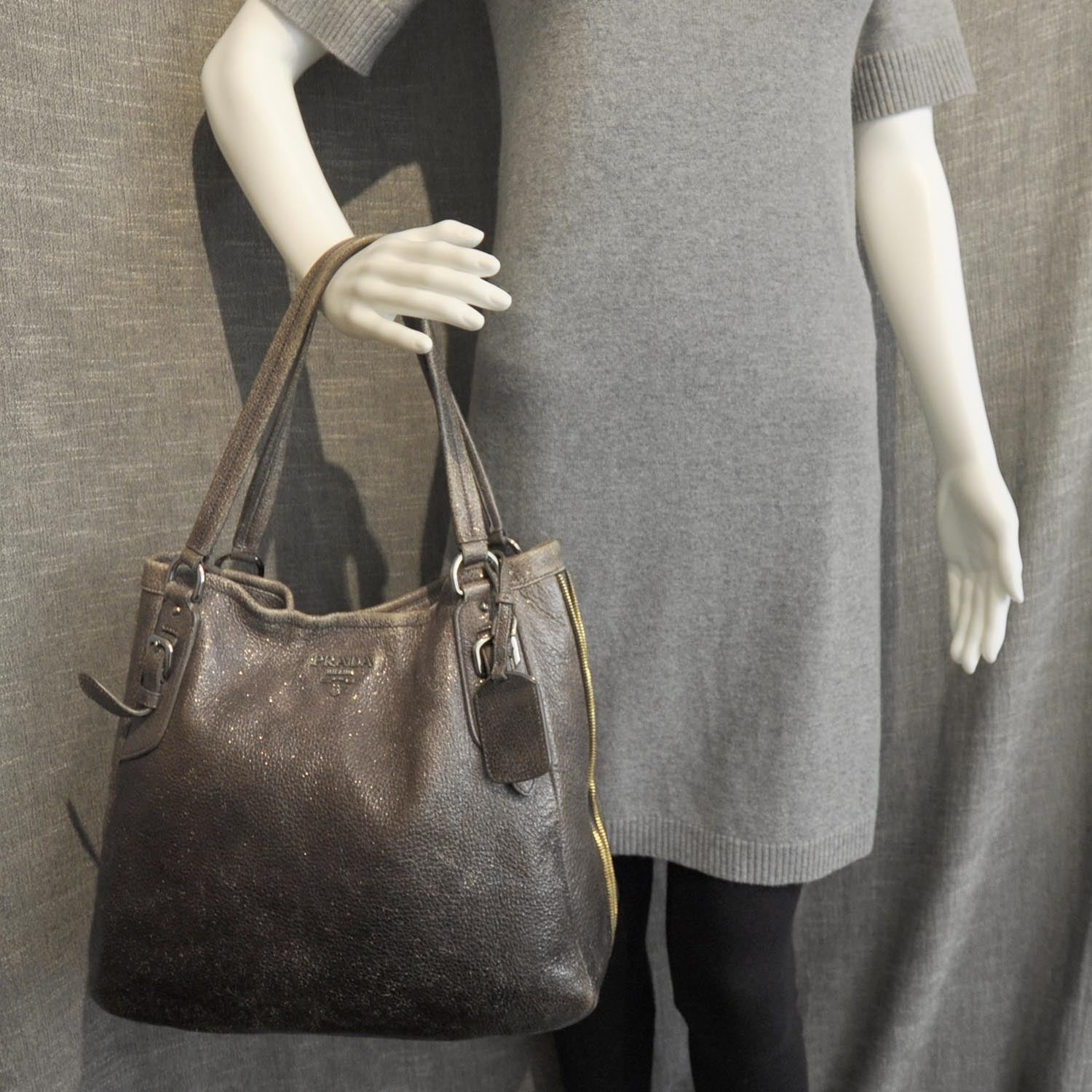 Prada Cervo Lux Ombre Zippered Tote 4 of 12