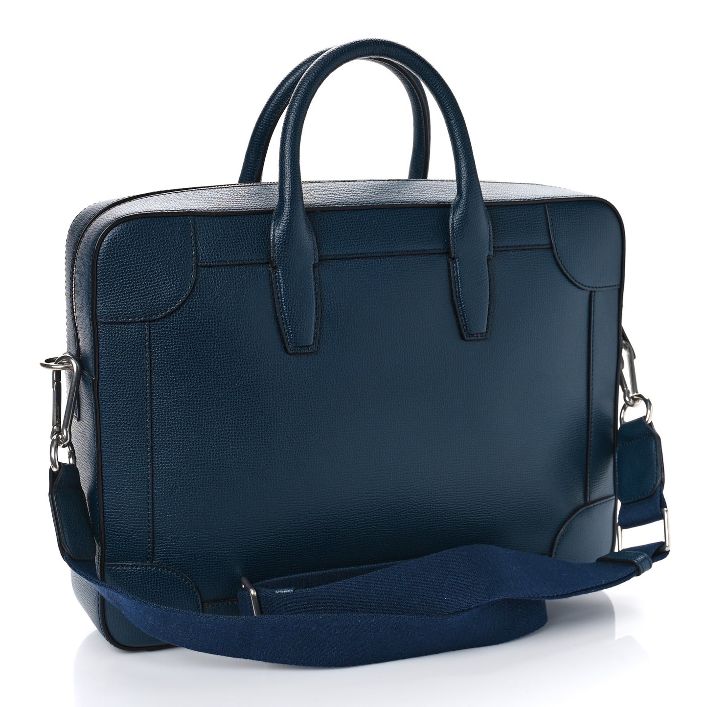 Small Classic Grain Calfskin Belgrave Single Document Holder Deep Sea