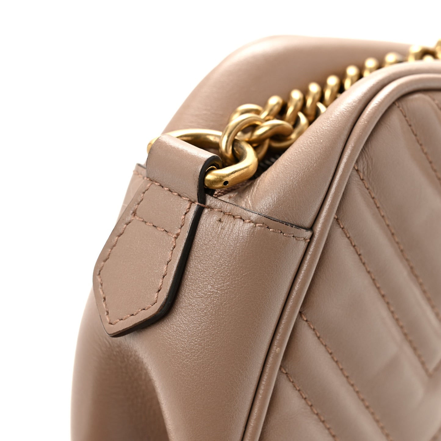 Calfskin Matelasse Small GG Marmont Chain Shoulder Bag Porcelain Rose