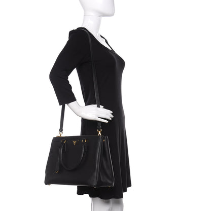 Prada Saffiano Medium Galleria Double Zip Tote Black 2 of 10