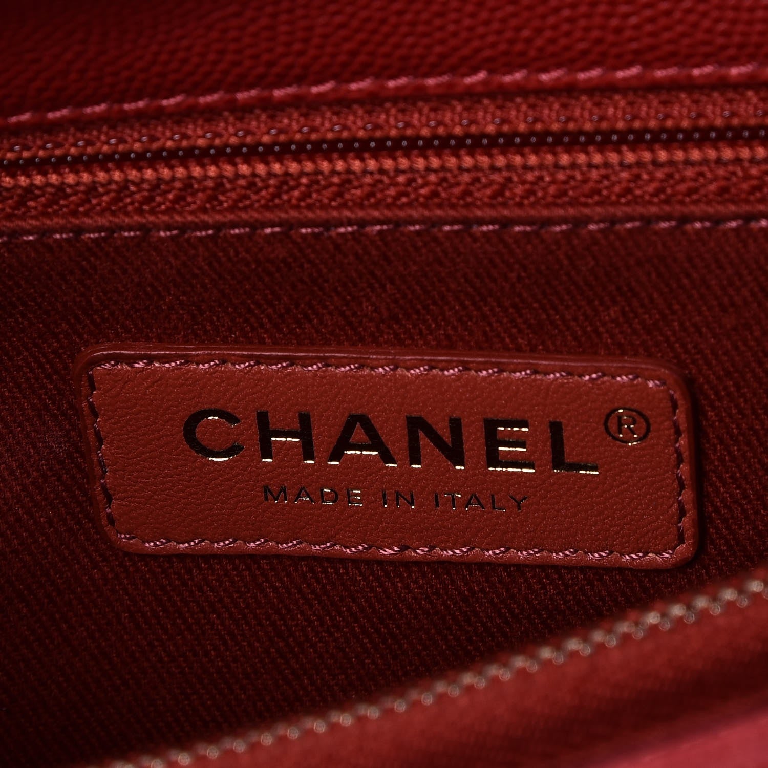 Chanel Caviar Quilted Small Coco Handle Flap Red 6 of 7