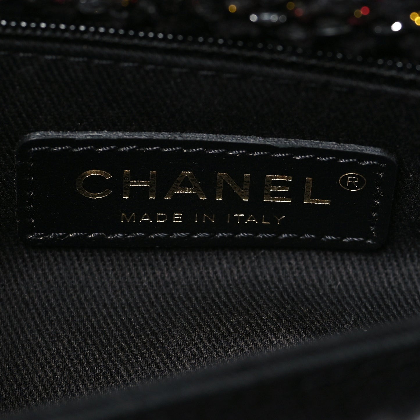 Tweed Sequin Mini Coco Handle Flap Black