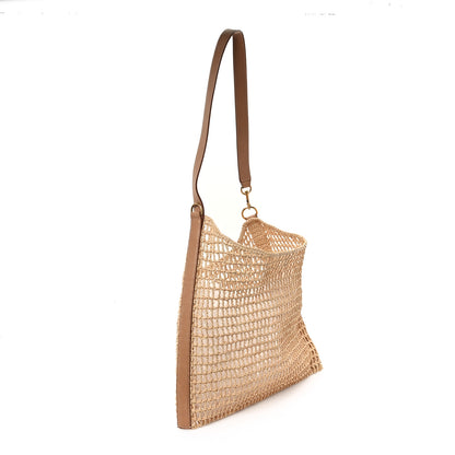 Saint Laurent Raffia Calfskin Oxalis Shoulder Bag Naturale 3 of 10
