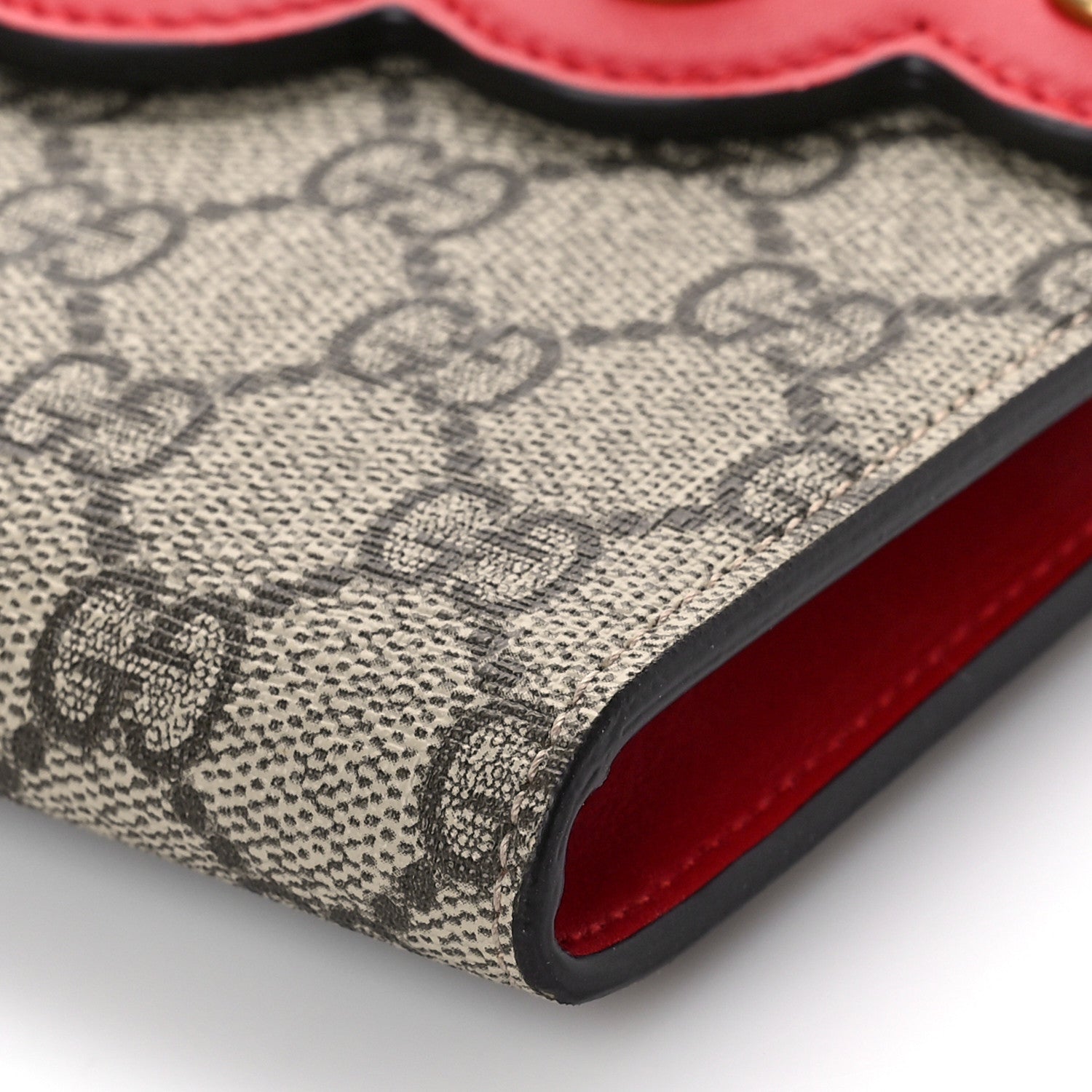 Gucci GG Supreme Monogram Mini Peony Pearly Clutch Red 8 of 8