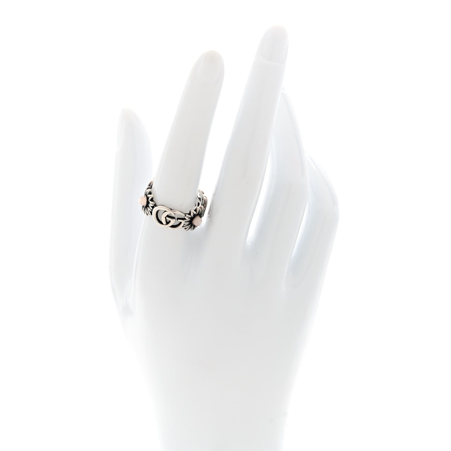 Sterling Silver Mother of Pearl Double G Marmont Flower Ring 57 8