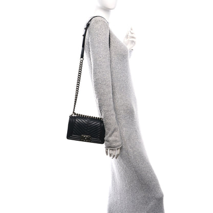 Chanel Lambskin Pleated Small Boy Flap Black 2 of 10