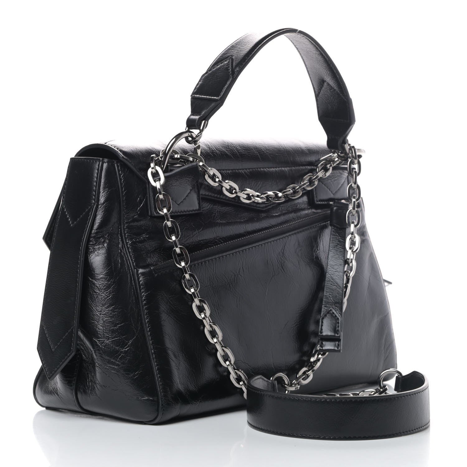 Givenchy Creased Patent Calfskin Small ID Flap Black 2 of 4