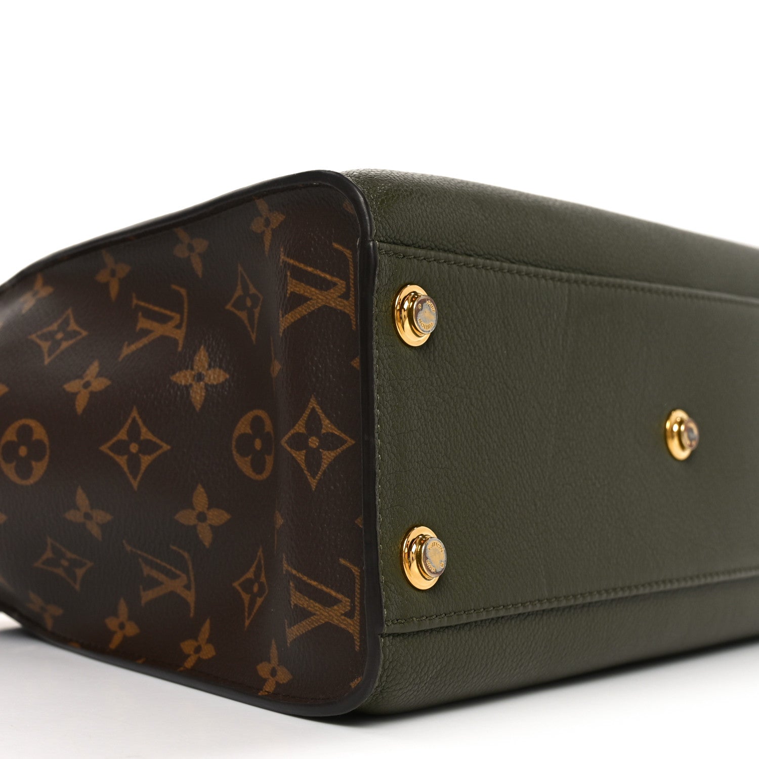 Louis Vuitton Calfskin Monogram On My Side MM Laurier Green Toffee Latte Beige 8 of 9