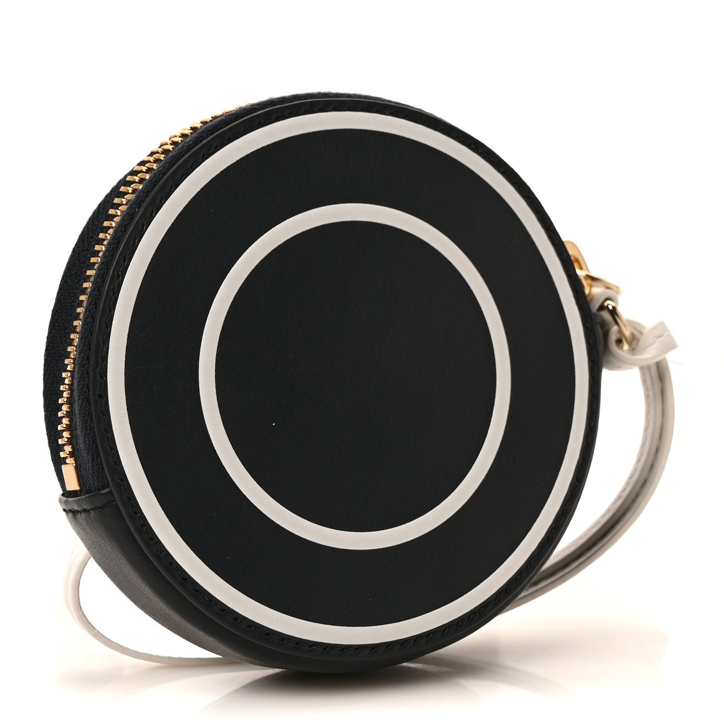 Calfskin Vibe Round Coin Purse Blue White